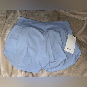 Lululemon Light Blue Speed up 4” Shorts NWT